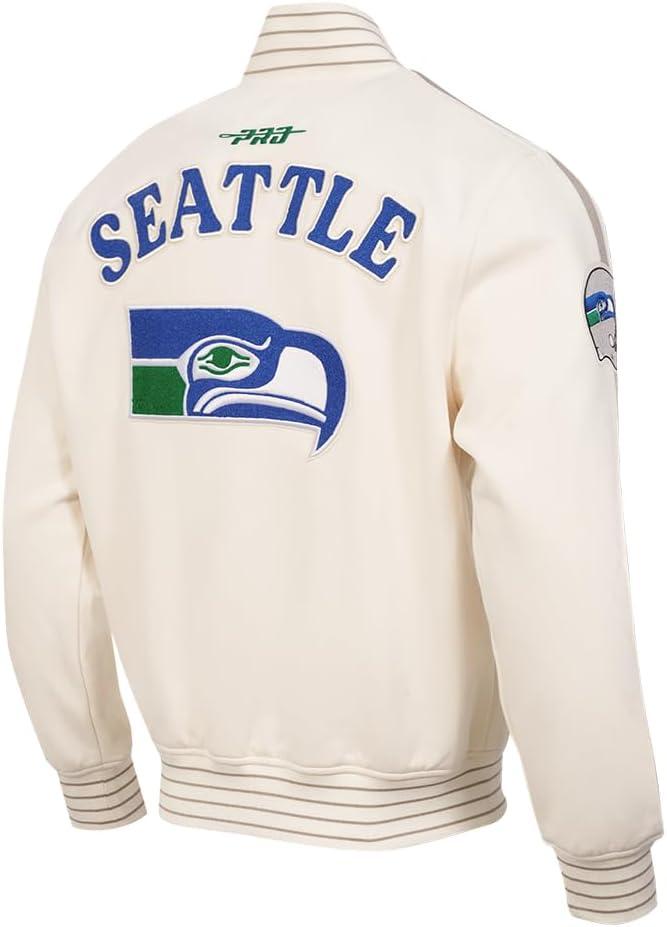 imagePro Standard Mens NFL Pro Game Day Jacket Double Knit JacketEggshellTaupeEggshell