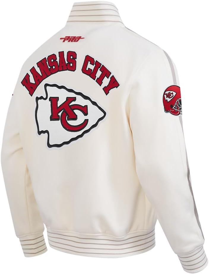imagePro Standard Mens NFL Pro Game Day Jacket Double Knit JacketEggshellTaupeEggshell
