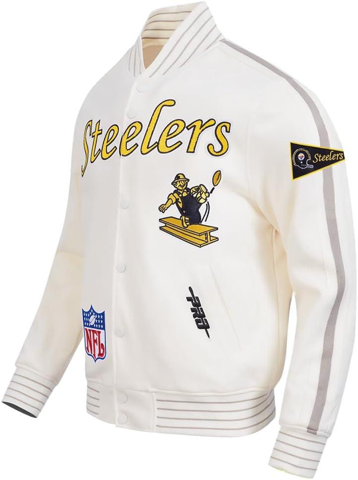 imagePro Standard Mens NFL Pro Game Day Jacket Double Knit JacketEggshellTaupeEggshell