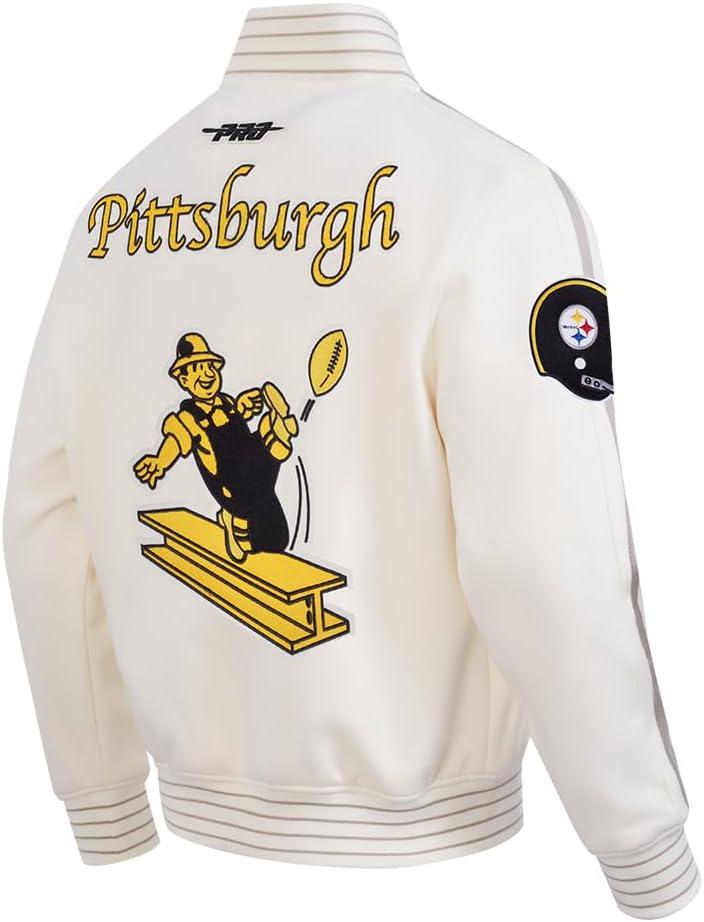imagePro Standard Mens NFL Pro Game Day Jacket Double Knit JacketEggshellTaupeEggshell