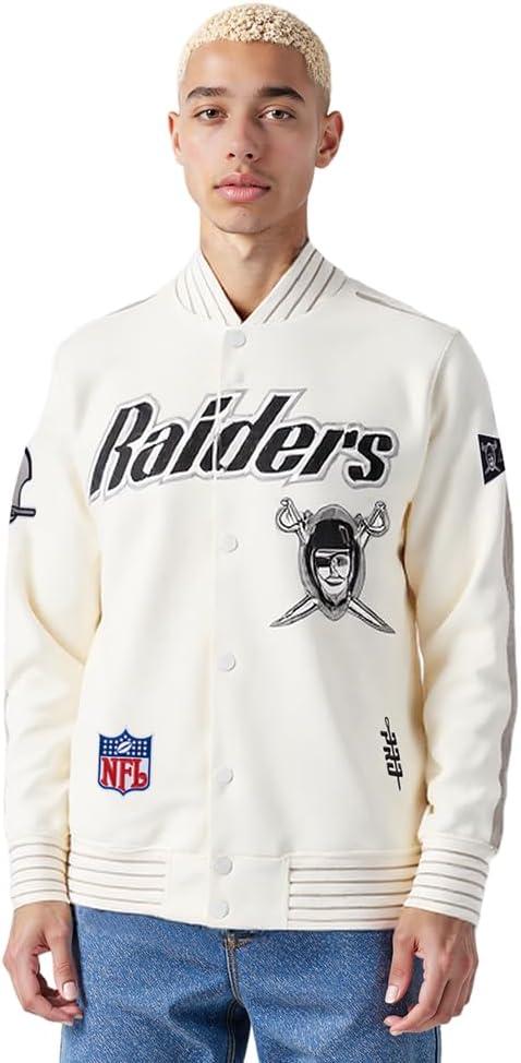 imagePro Standard Mens NFL Pro Game Day Jacket Double Knit JacketEggshellTaupeEggshell