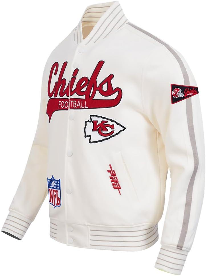 imagePro Standard Mens NFL Pro Game Day Jacket Double Knit JacketEggshellTaupeEggshell