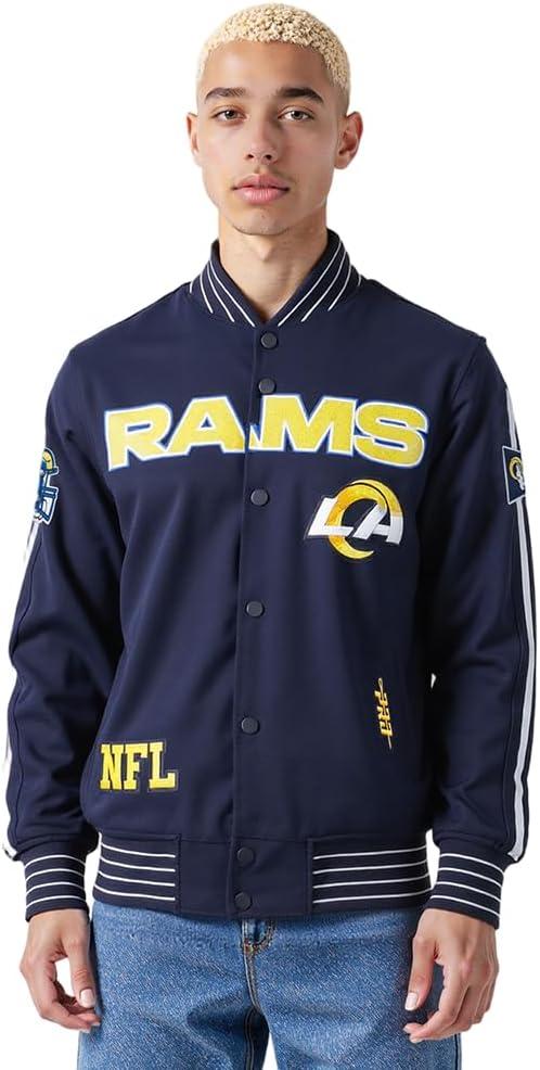 imagePro Standard Mens NFL Pro Game Day Jacket Double Knit JacketMidnight NavyWhite