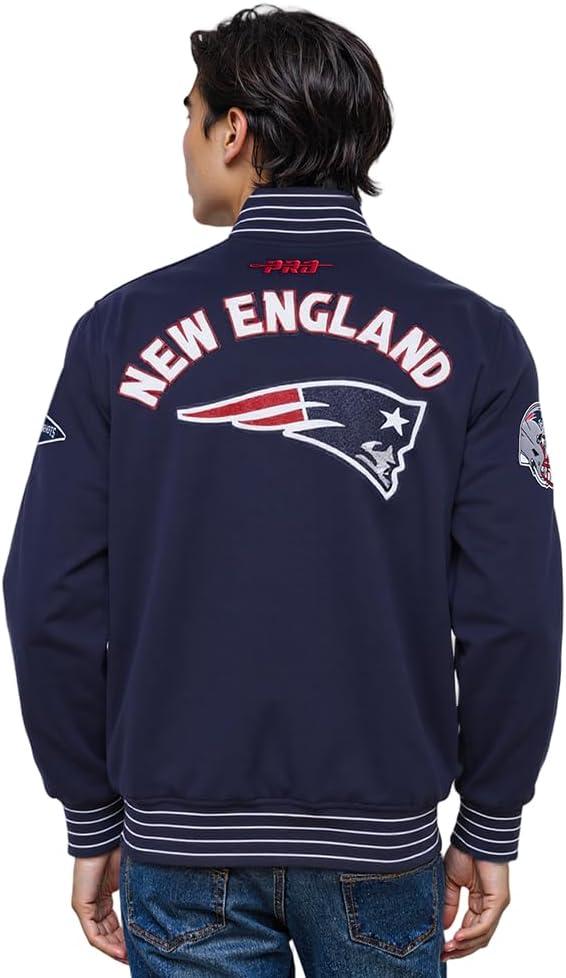 imagePro Standard Mens NFL Pro Game Day Jacket Double Knit JacketMidnight NavyWhite