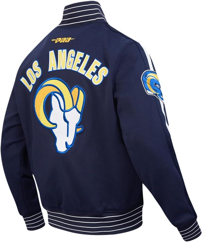 imagePro Standard Mens NFL Pro Game Day Jacket Double Knit JacketMidnight NavyWhite