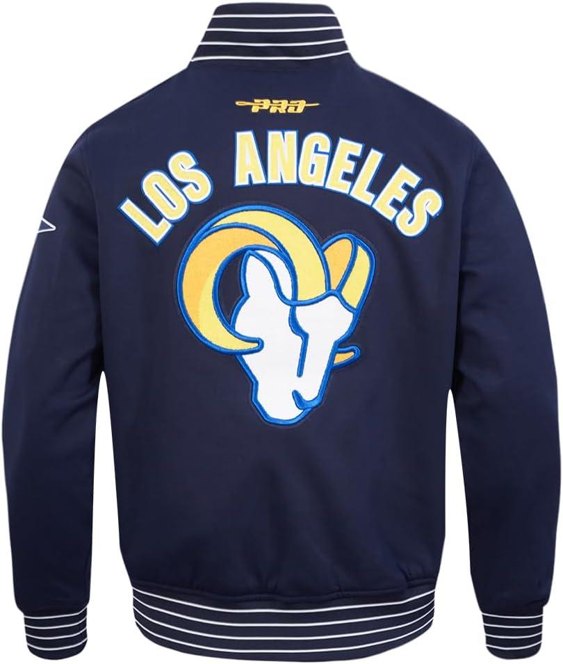 imagePro Standard Mens NFL Pro Game Day Jacket Double Knit JacketMidnight NavyWhite