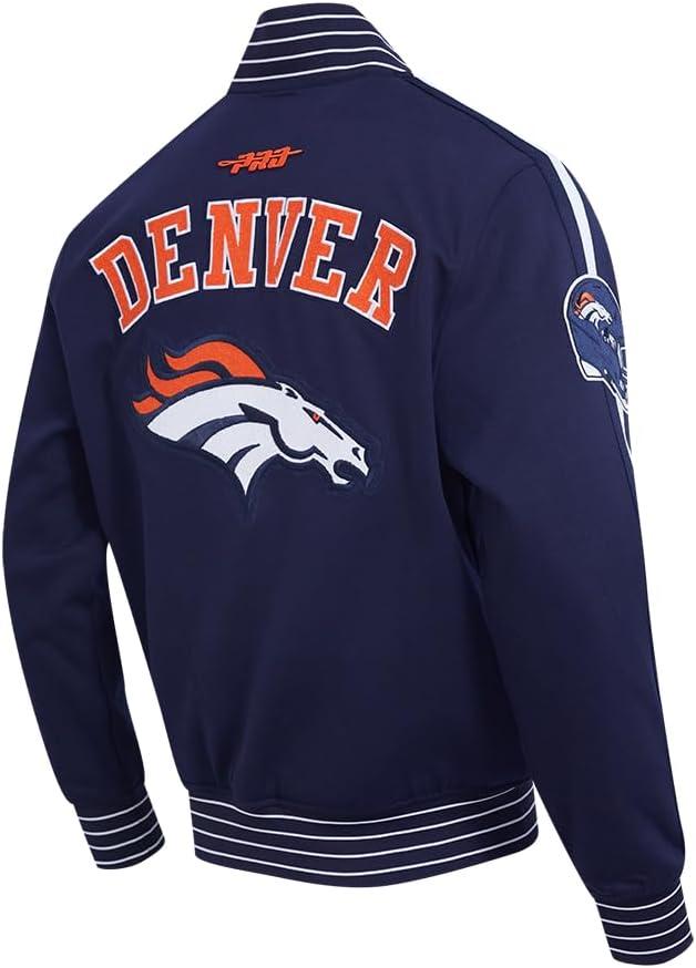 imagePro Standard Mens NFL Pro Game Day Jacket Double Knit JacketMidnight NavyWhite