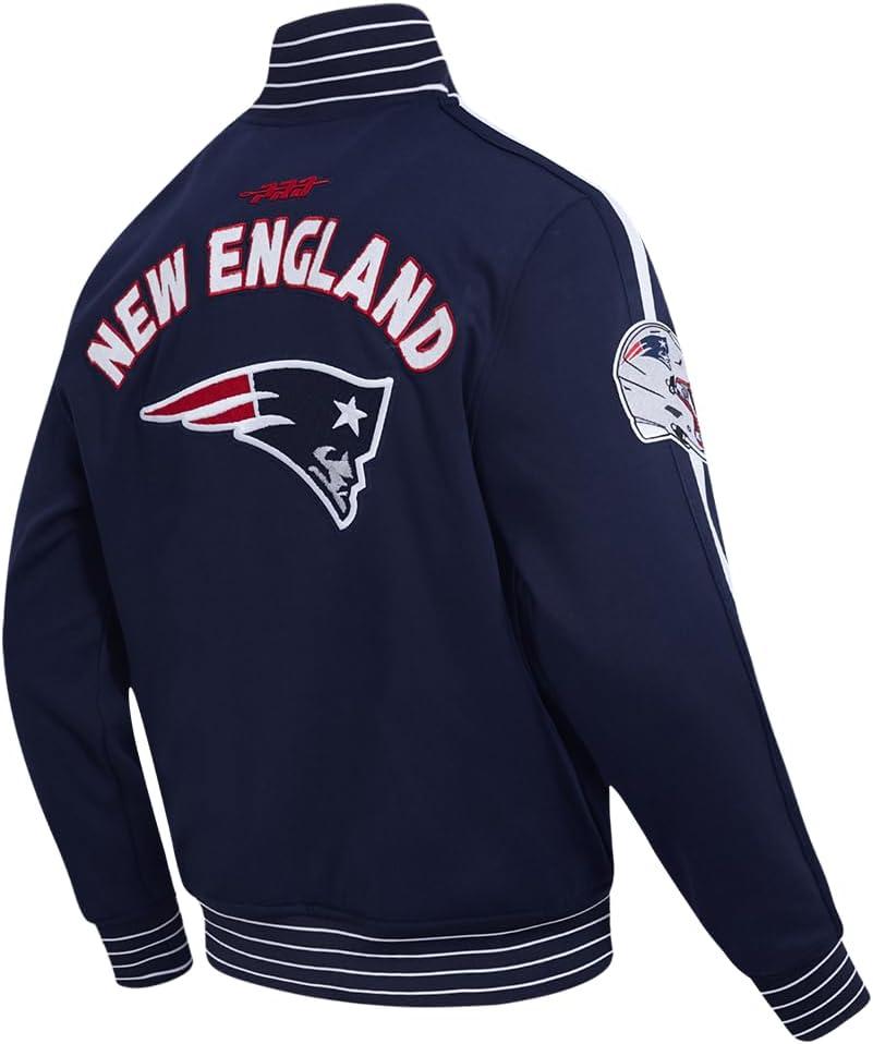 imagePro Standard Mens NFL Pro Game Day Jacket Double Knit JacketMidnight NavyWhite