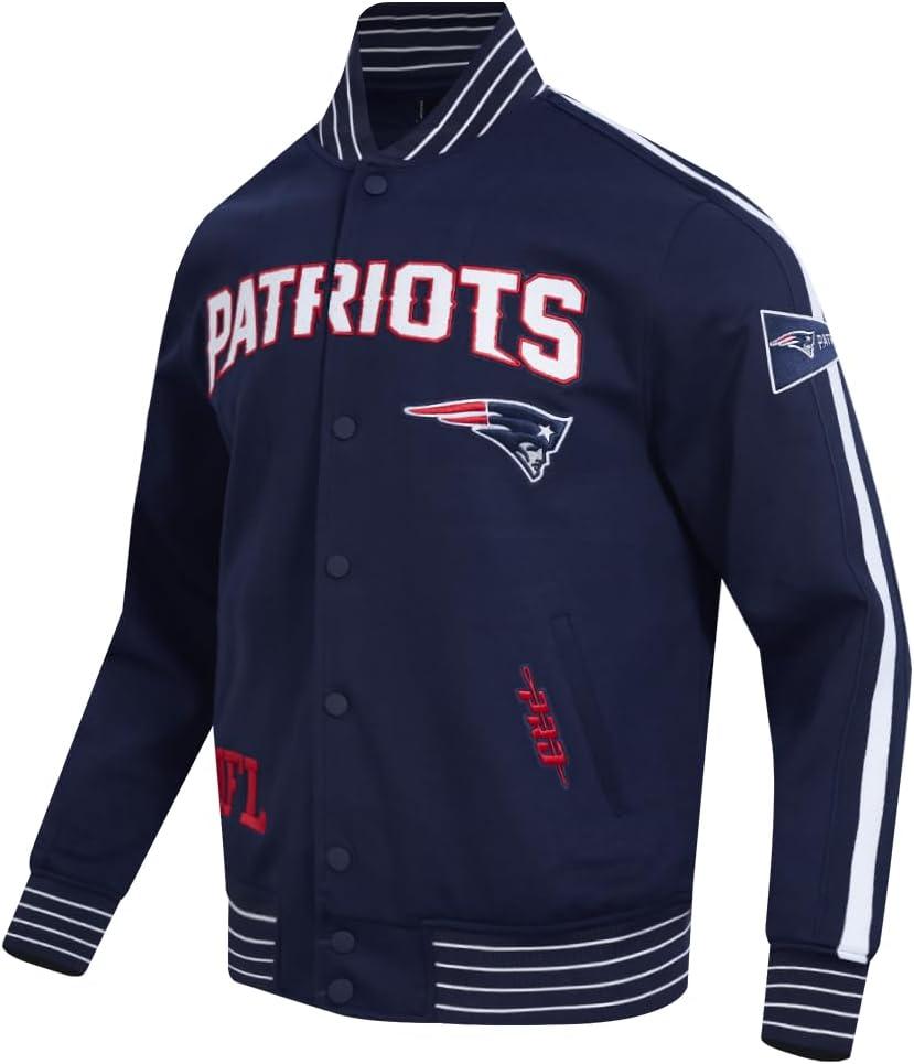 imagePro Standard Mens NFL Pro Game Day Jacket Double Knit JacketMidnight NavyWhite