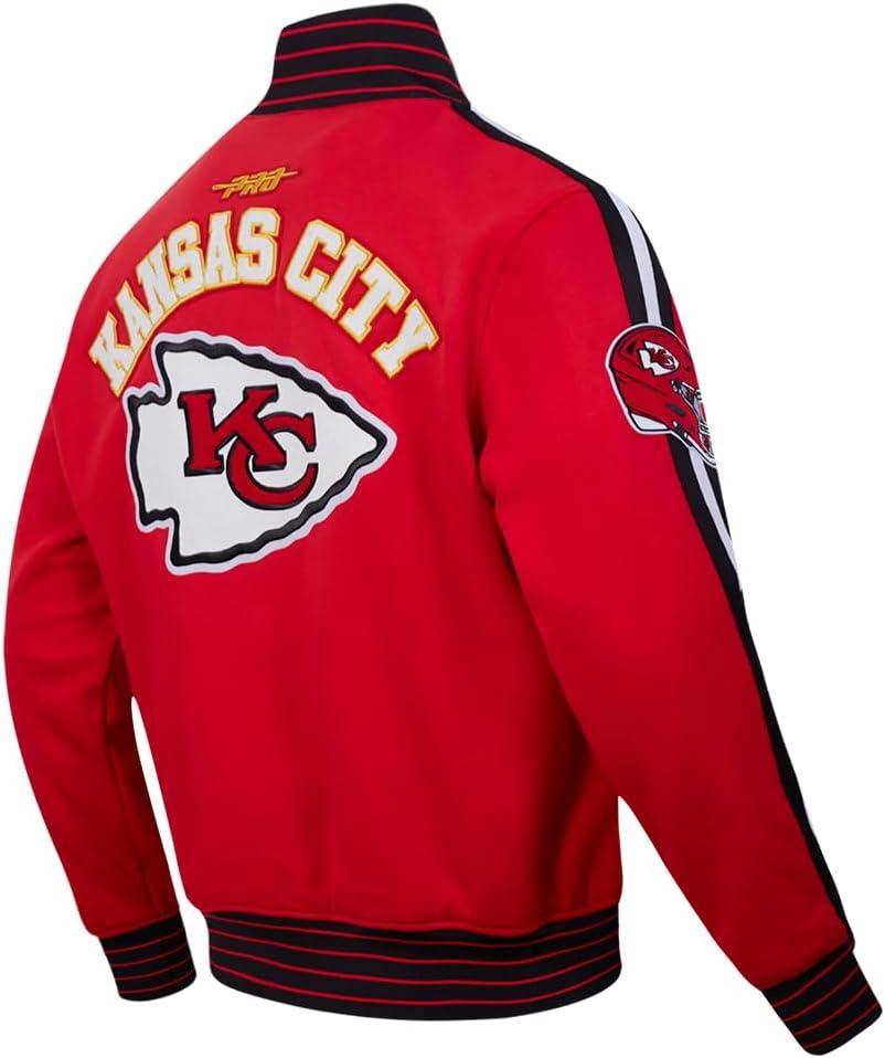 imagePro Standard Mens NFL Pro Game Day Jacket Double Knit JacketRedBlackWhite