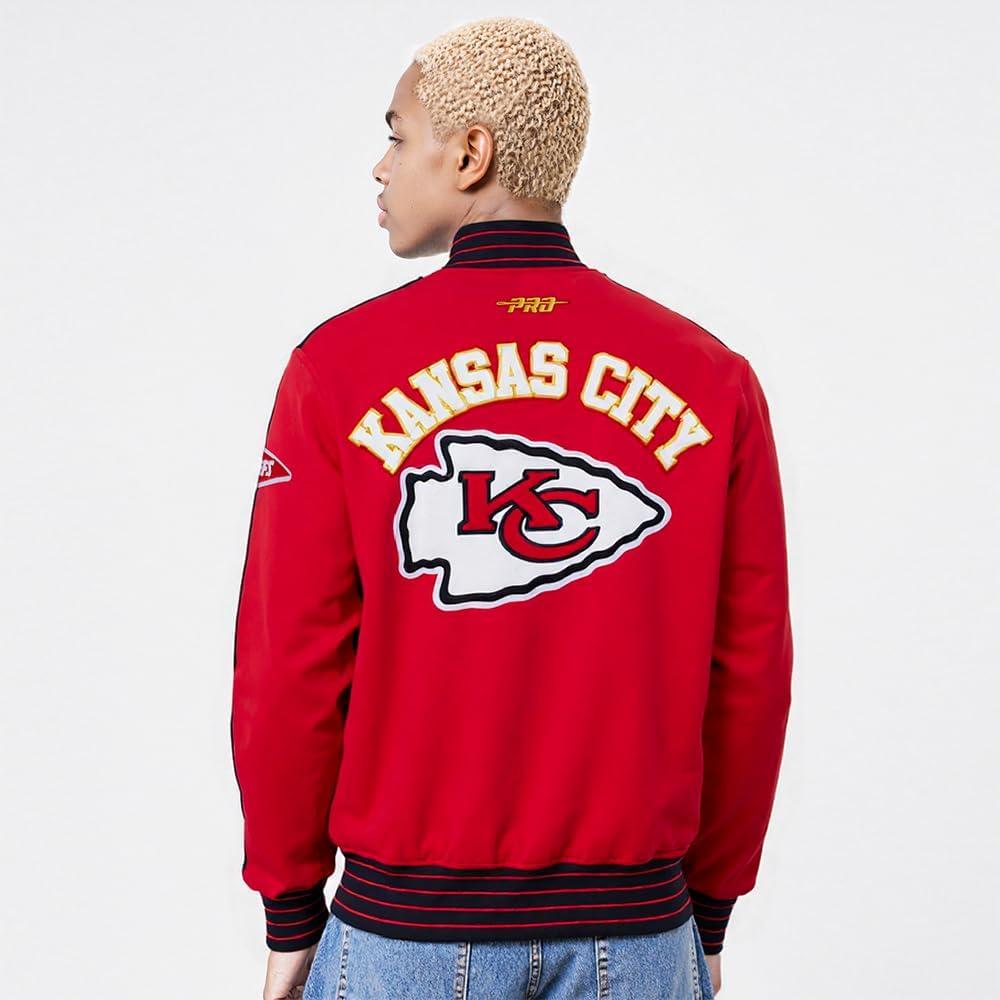 imagePro Standard Mens NFL Pro Game Day Jacket Double Knit JacketRedBlackWhite