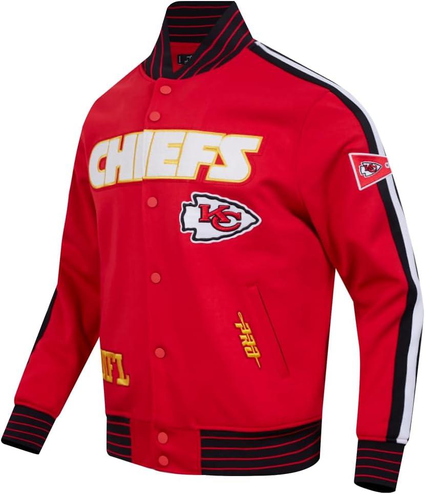 imagePro Standard Mens NFL Pro Game Day Jacket Double Knit JacketRedBlackWhite