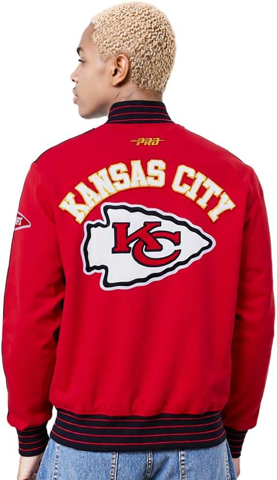 imagePro Standard Mens NFL Pro Game Day Jacket Double Knit JacketRedBlackWhite