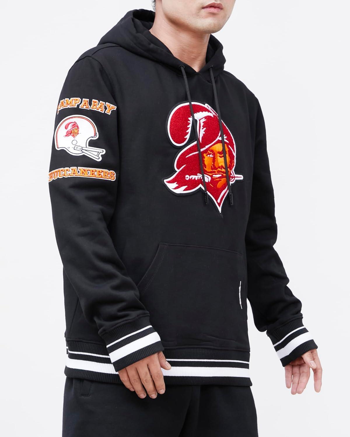 imagePro Standard Mens NFL Retro Classics Brushed Back French Terry Pull Over HoodieBlack