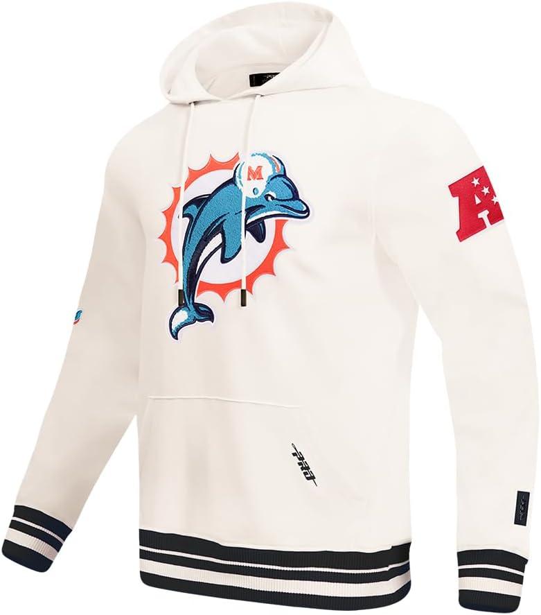 imagePro Standard Mens NFL Retro Classics Brushed Back French Terry Pull Over HoodieEggshell Black