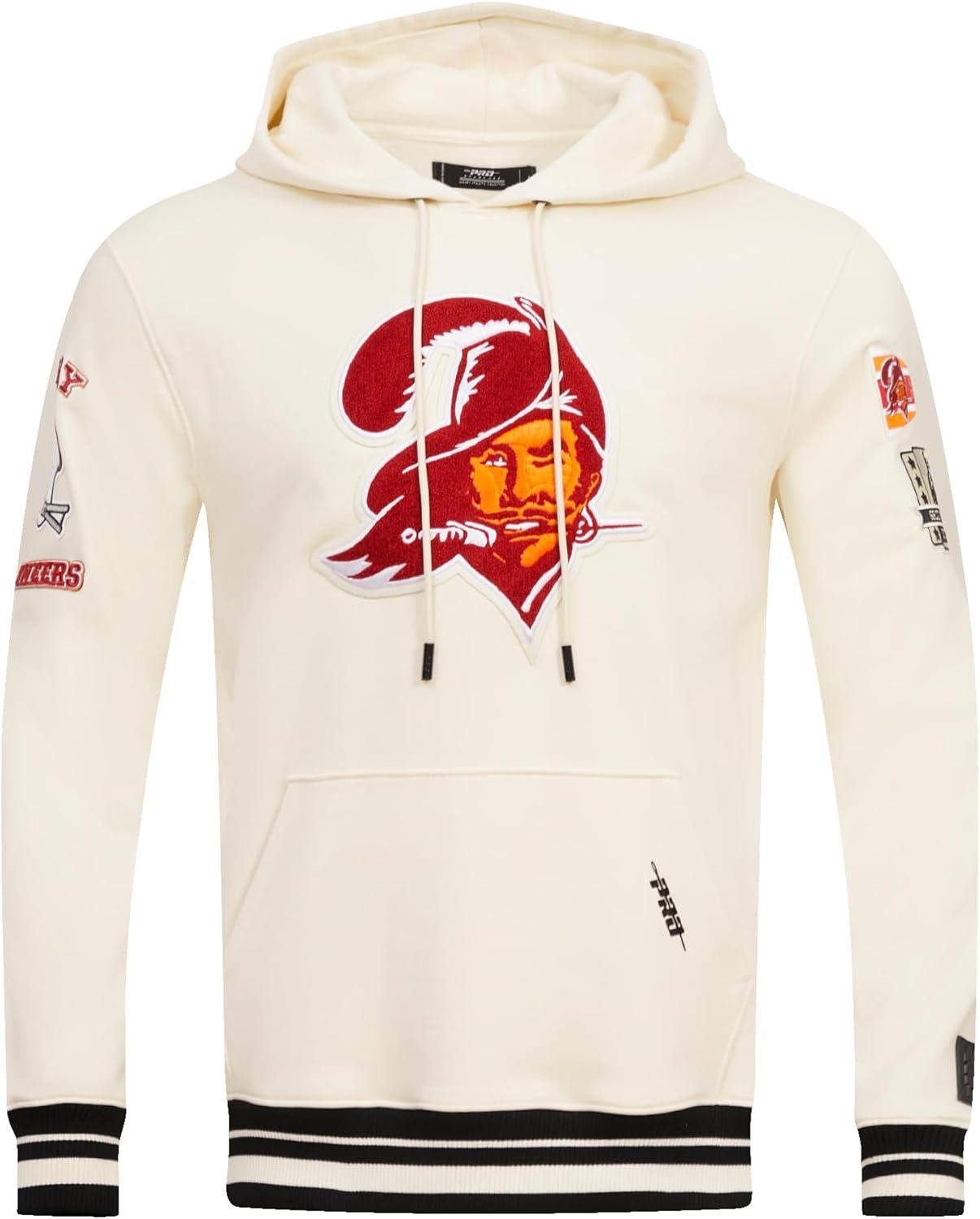 imagePro Standard Mens NFL Retro Classics Brushed Back French Terry Pull Over HoodieEggshell Black