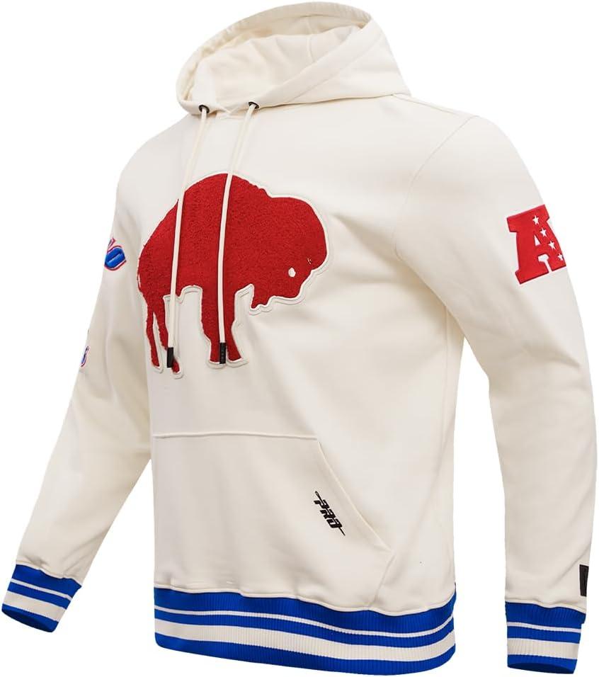 imagePro Standard Mens NFL Retro Classics Brushed Back French Terry Pull Over HoodieEggshellRoyal Blue