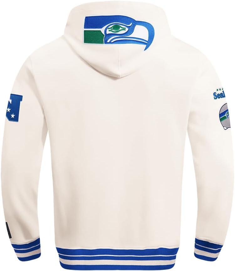 imagePro Standard Mens NFL Retro Classics Brushed Back French Terry Pull Over HoodieEggshellRoyal Blue