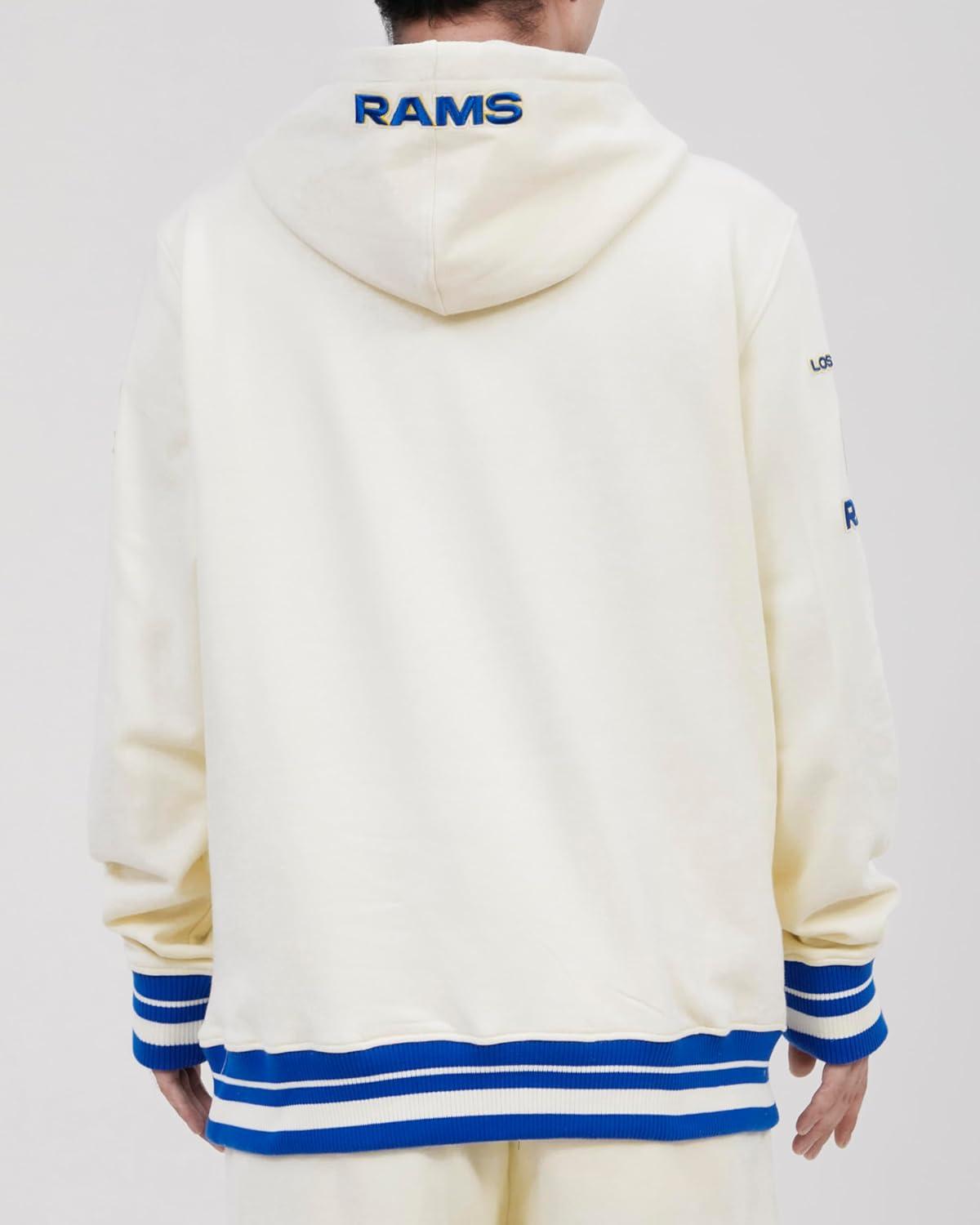imagePro Standard Mens NFL Retro Classics Brushed Back French Terry Pull Over HoodieEggshellRoyal Blue