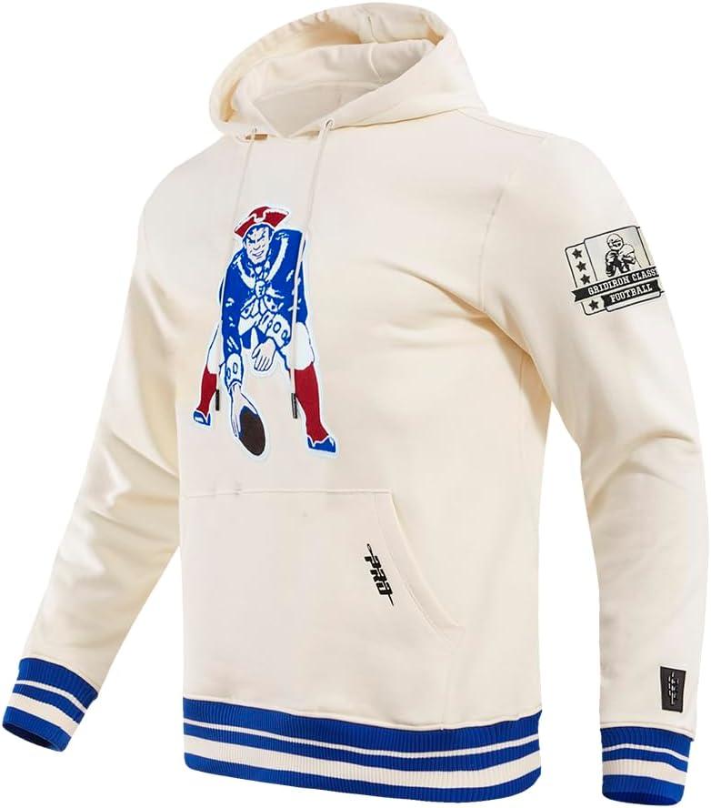 imagePro Standard Mens NFL Retro Classics Brushed Back French Terry Pull Over HoodieEggshellRoyal Blue