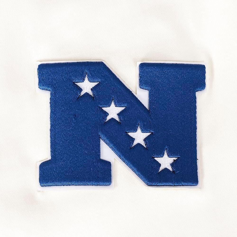 imagePro Standard Mens NFL Retro Classics Brushed Back French Terry Pull Over HoodieEggshellRoyal Blue
