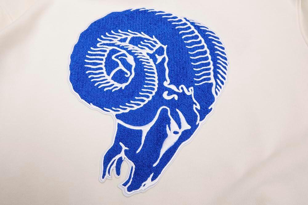 imagePro Standard Mens NFL Retro Classics Brushed Back French Terry Pull Over HoodieEggshellRoyal Blue
