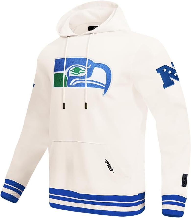 imagePro Standard Mens NFL Retro Classics Brushed Back French Terry Pull Over HoodieEggshellRoyal Blue