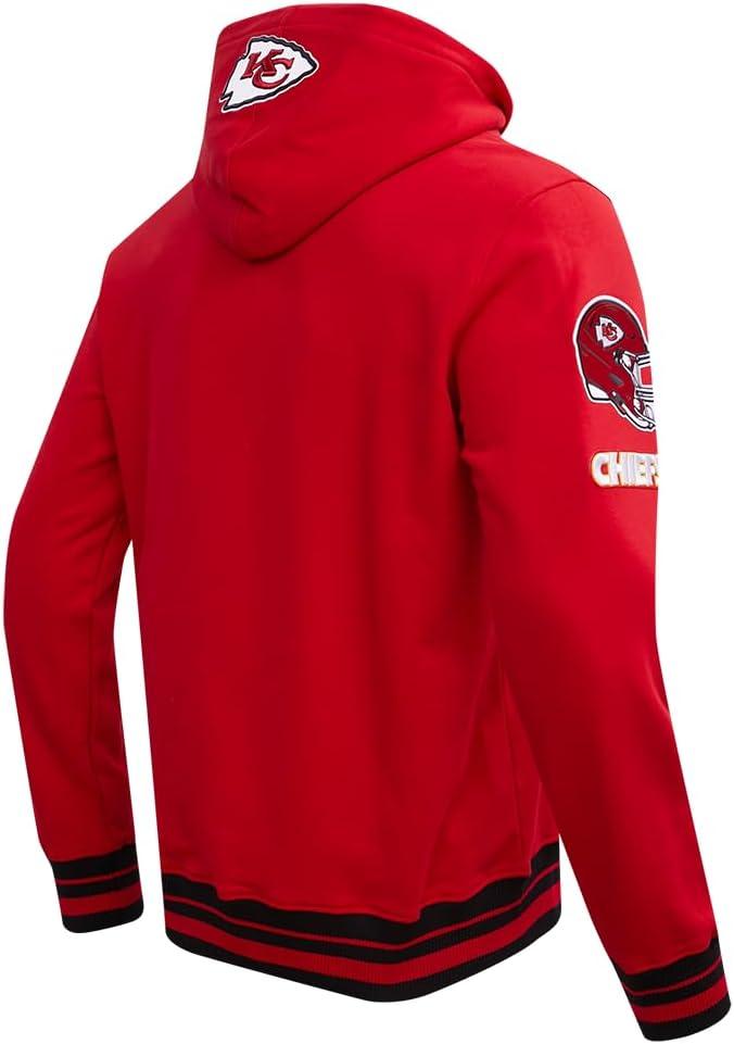 imagePro Standard Mens NFL Retro Classics Brushed Back French Terry Pull Over HoodieRedBlack