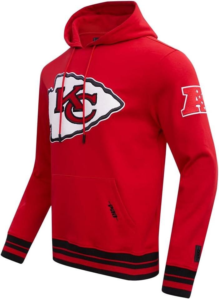 imagePro Standard Mens NFL Retro Classics Brushed Back French Terry Pull Over HoodieRedBlack