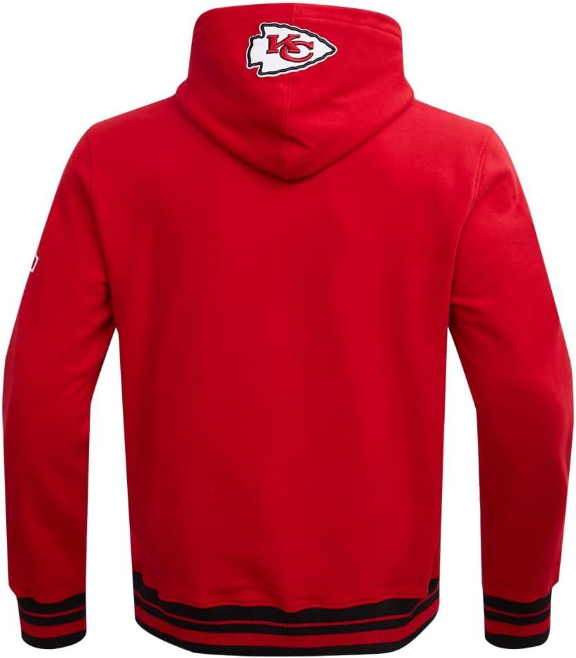imagePro Standard Mens NFL Retro Classics Brushed Back French Terry Pull Over HoodieRedBlack