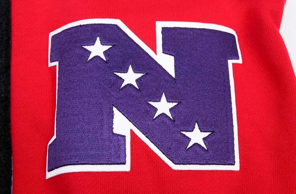 imagePro Standard Mens NFL Retro Classics Brushed Back French Terry Pull Over HoodieRedBlack