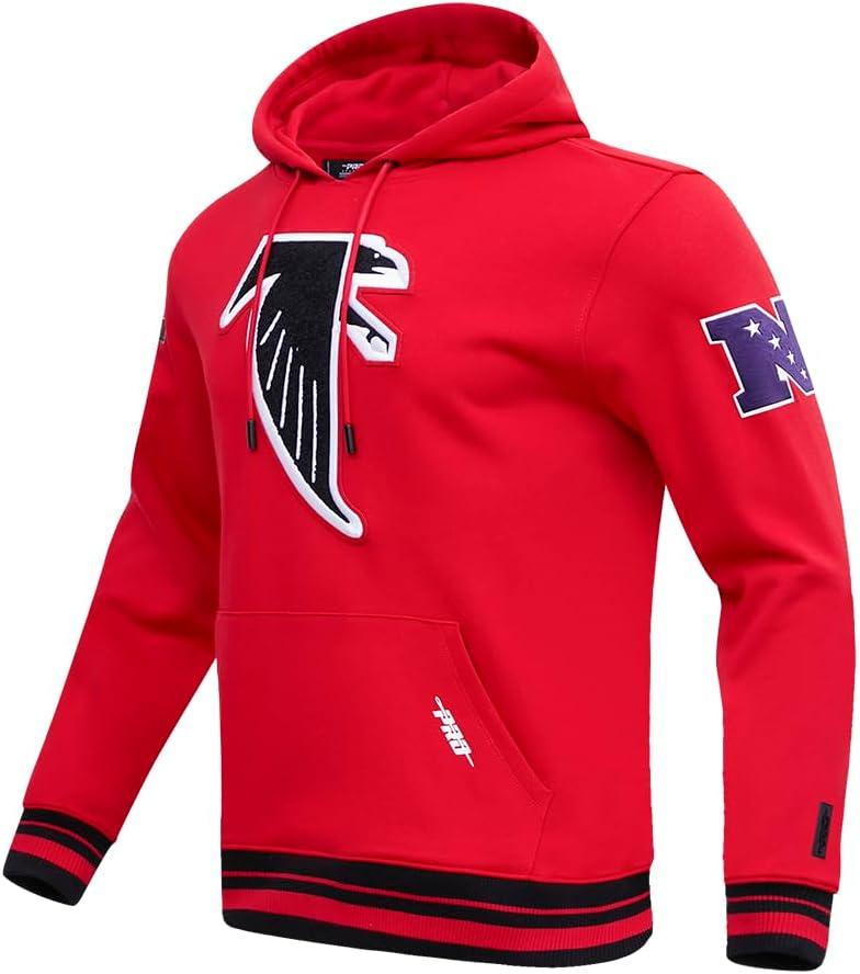 imagePro Standard Mens NFL Retro Classics Brushed Back French Terry Pull Over HoodieRedBlack