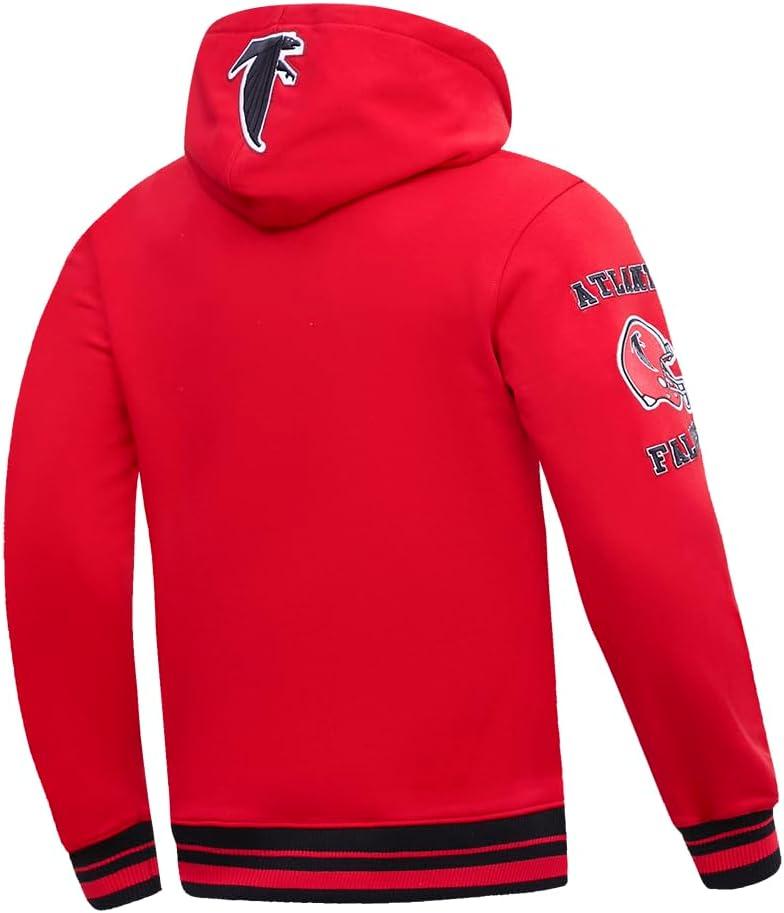 imagePro Standard Mens NFL Retro Classics Brushed Back French Terry Pull Over HoodieRedBlack