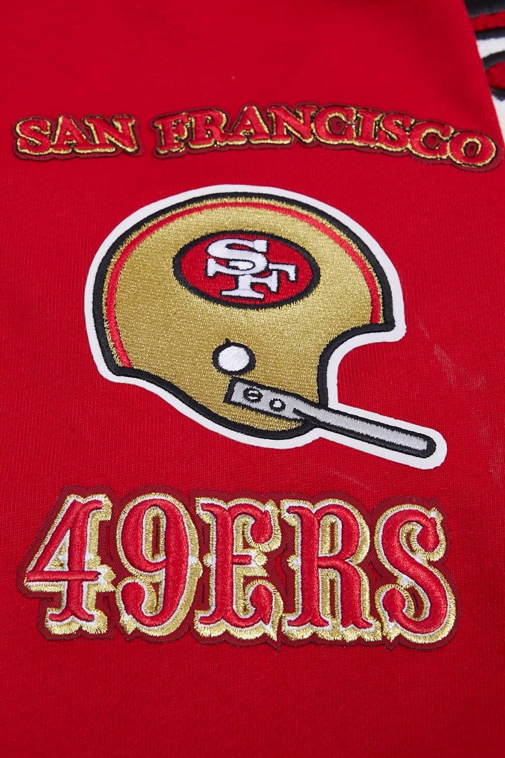 imagePro Standard Mens NFL Retro Classics Brushed Back French Terry Pull Over HoodieRedBlack