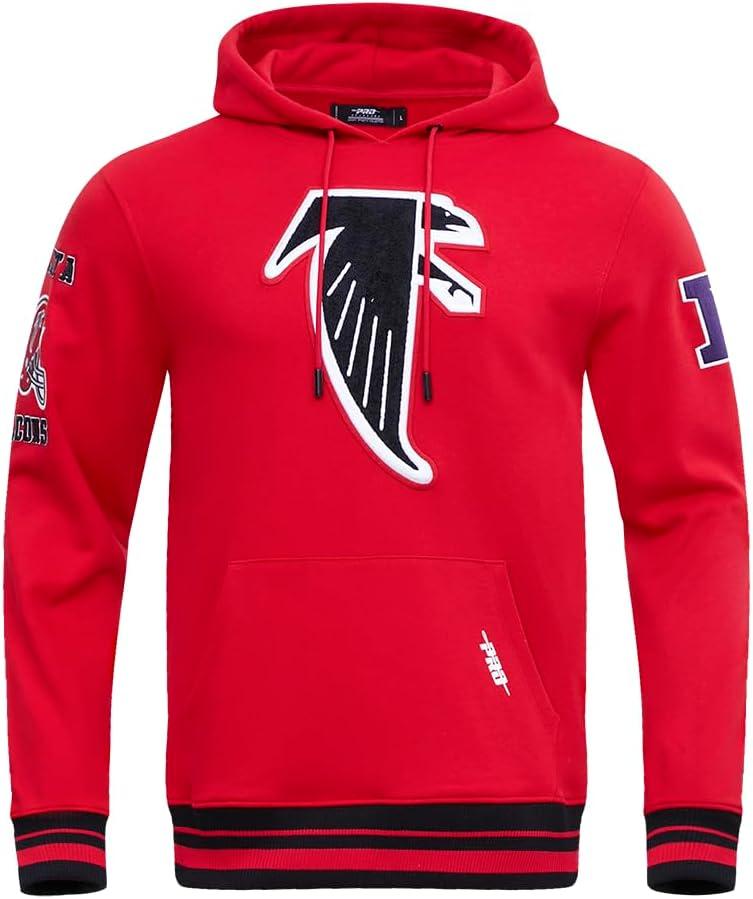 imagePro Standard Mens NFL Retro Classics Brushed Back French Terry Pull Over HoodieRedBlack