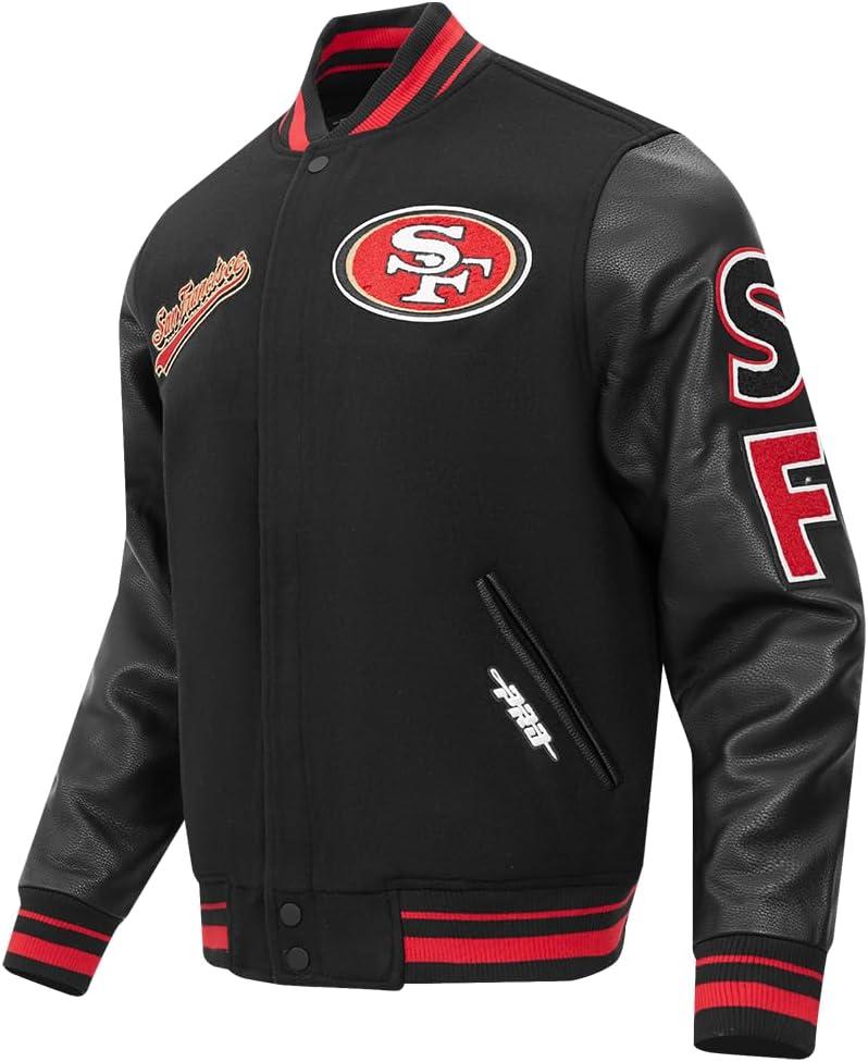 imagePro Standard Mens NFL Script Tail Varsity JacketBlack