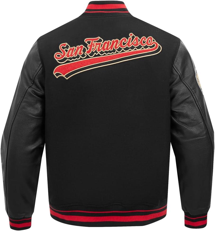 imagePro Standard Mens NFL Script Tail Varsity JacketBlack