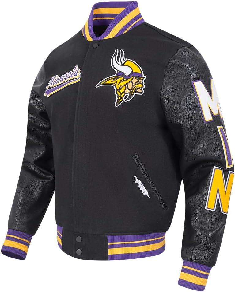 imagePro Standard Mens NFL Script Tail Varsity JacketBlackPurple