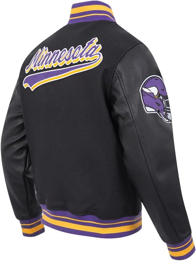 imagePro Standard Mens NFL Script Tail Varsity JacketBlackPurple