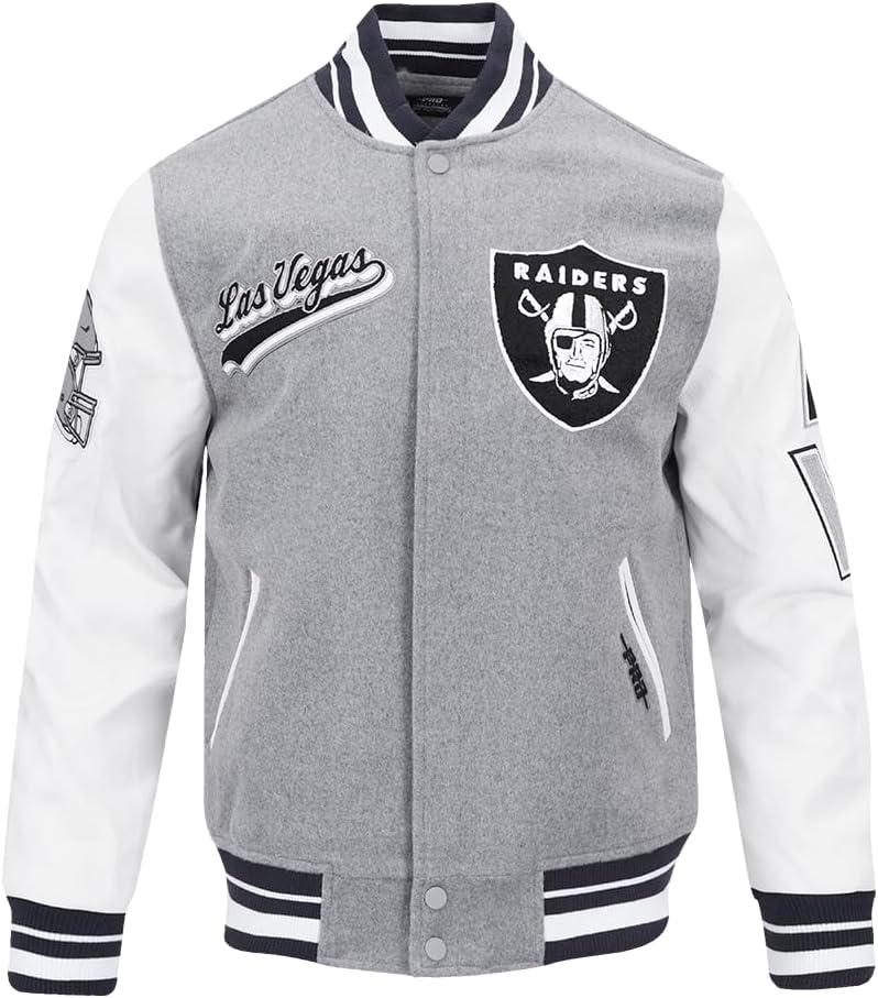 imagePro Standard Mens NFL Script Tail Varsity JacketGrey