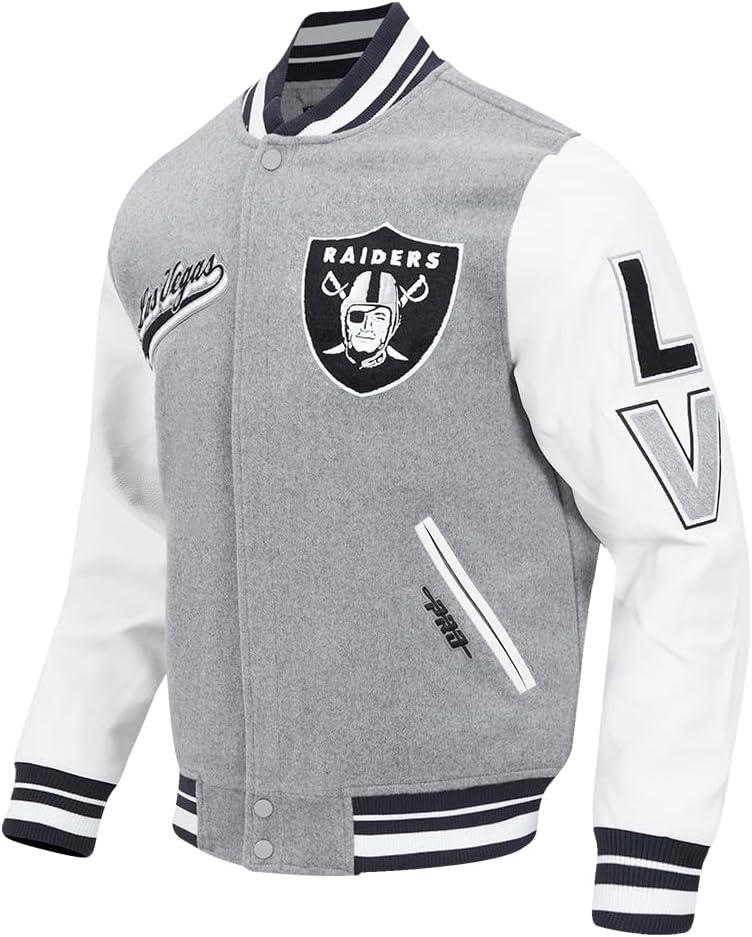 imagePro Standard Mens NFL Script Tail Varsity JacketGrey