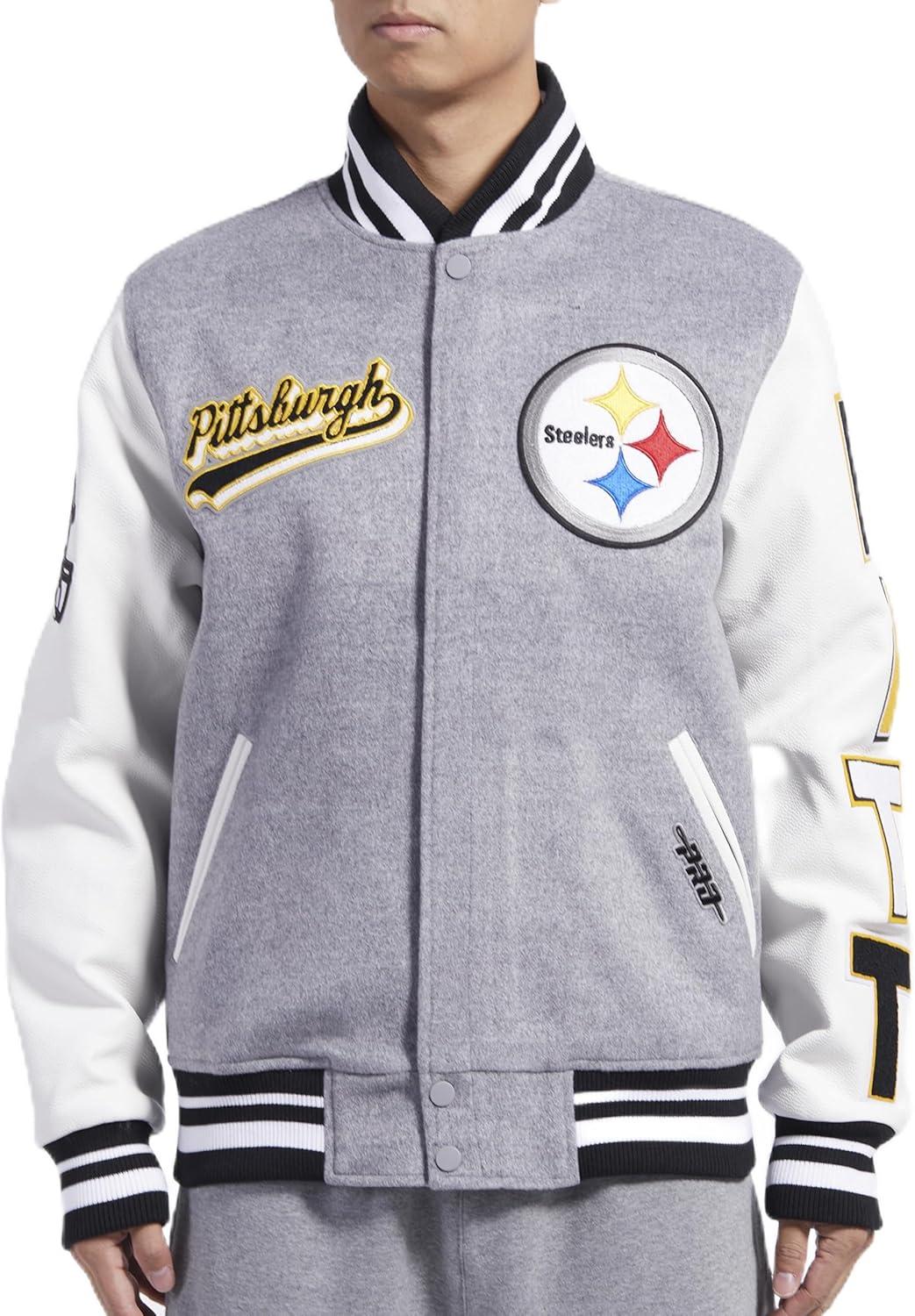 imagePro Standard Mens NFL Script Tail Varsity JacketGrey