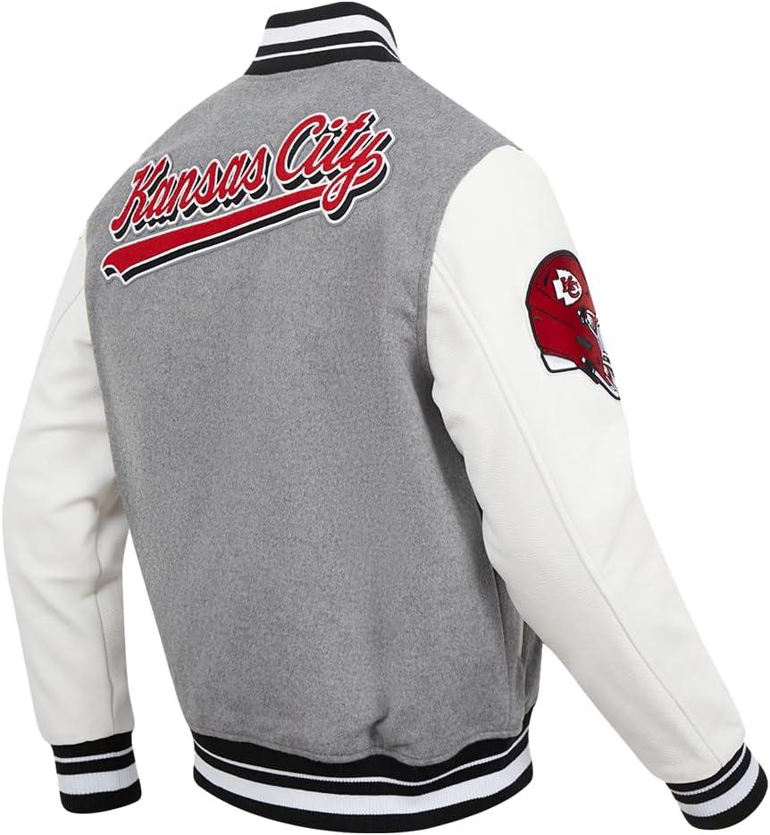 imagePro Standard Mens NFL Script Tail Varsity JacketGrey