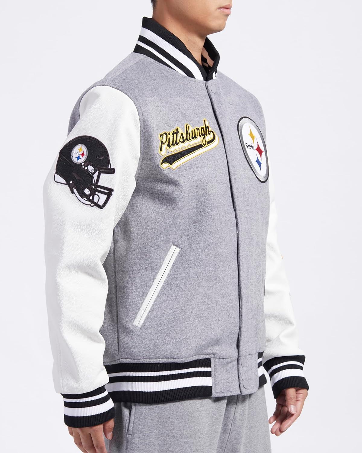 imagePro Standard Mens NFL Script Tail Varsity JacketGrey