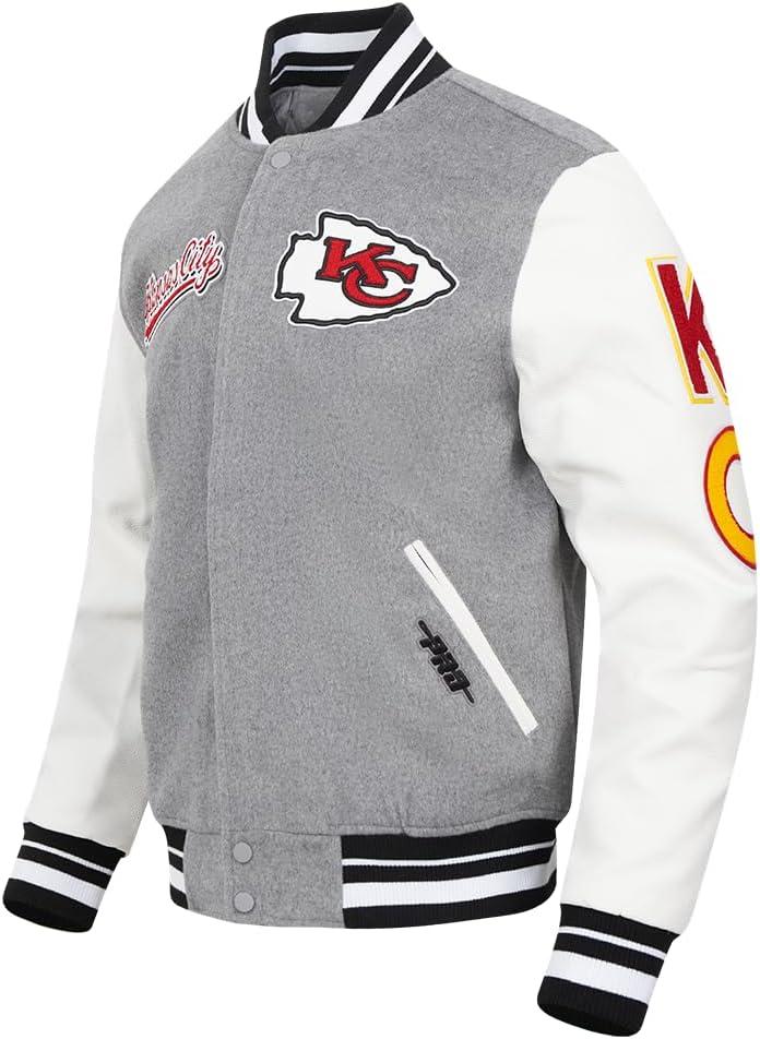 imagePro Standard Mens NFL Script Tail Varsity JacketGrey