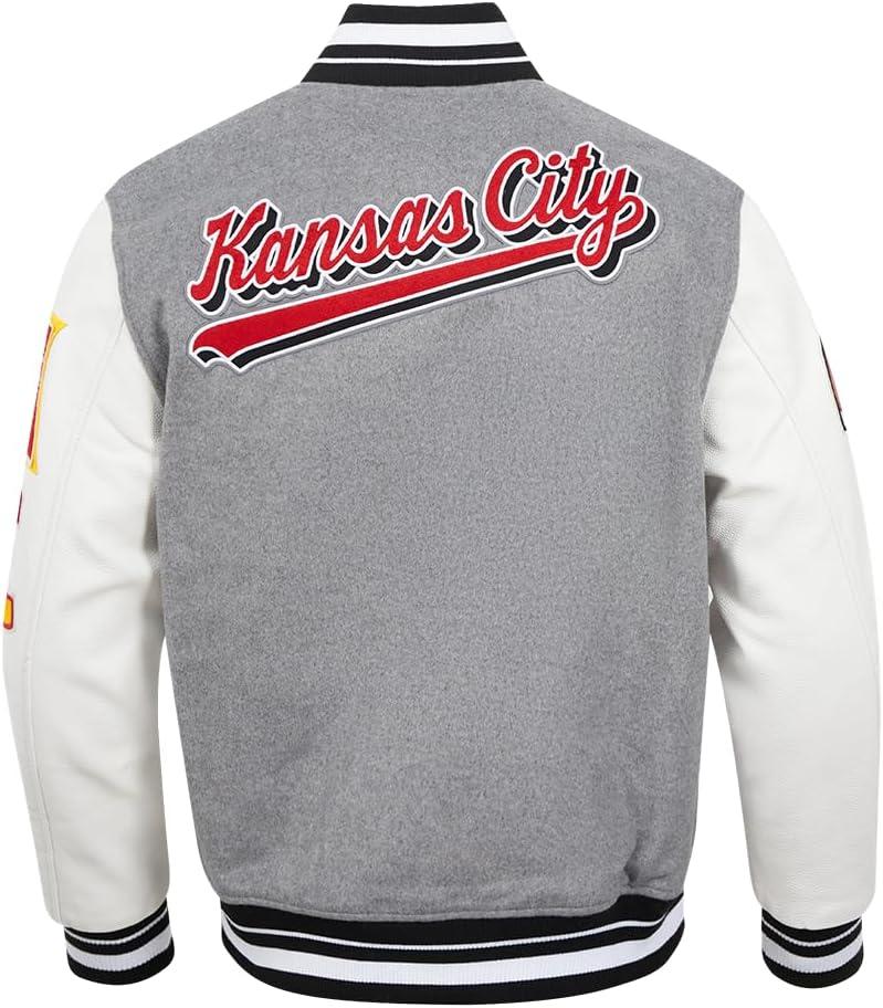 imagePro Standard Mens NFL Script Tail Varsity JacketGrey