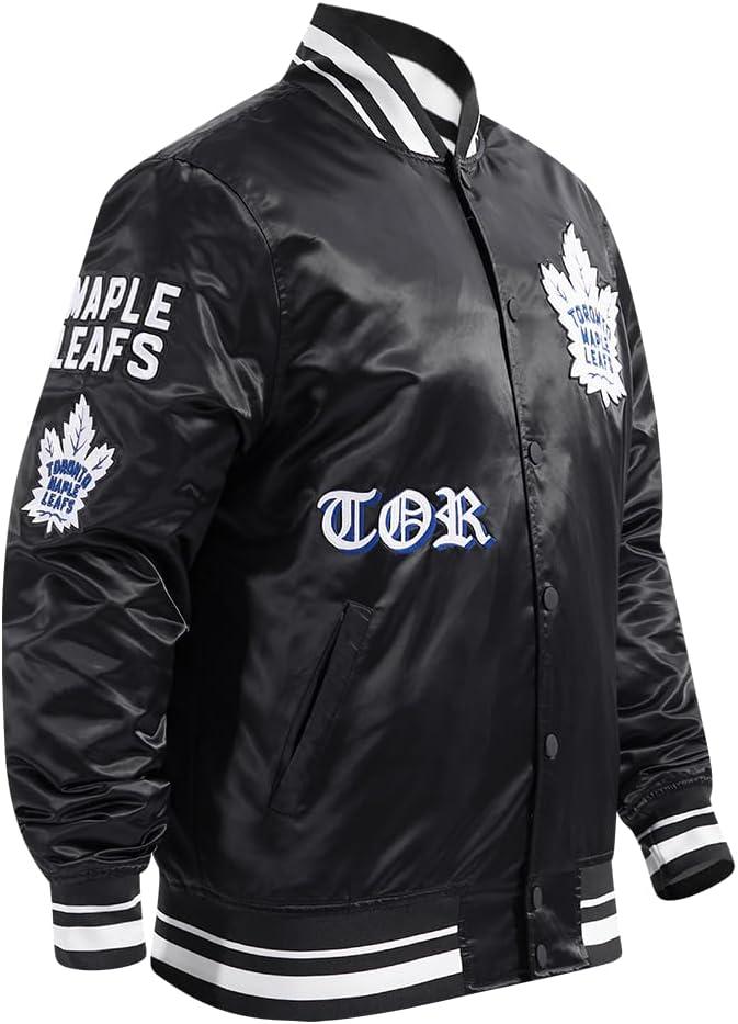 imagePro Standard Mens NHL Old English Satin JacketBlack