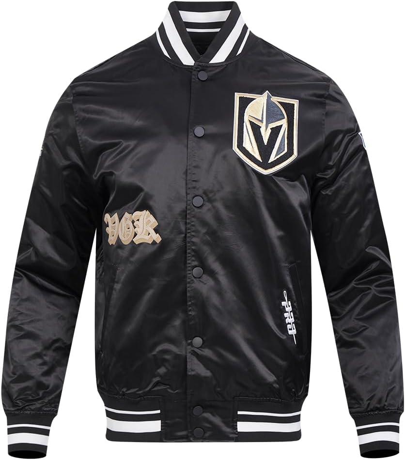 imagePro Standard Mens NHL Old English Satin JacketBlack