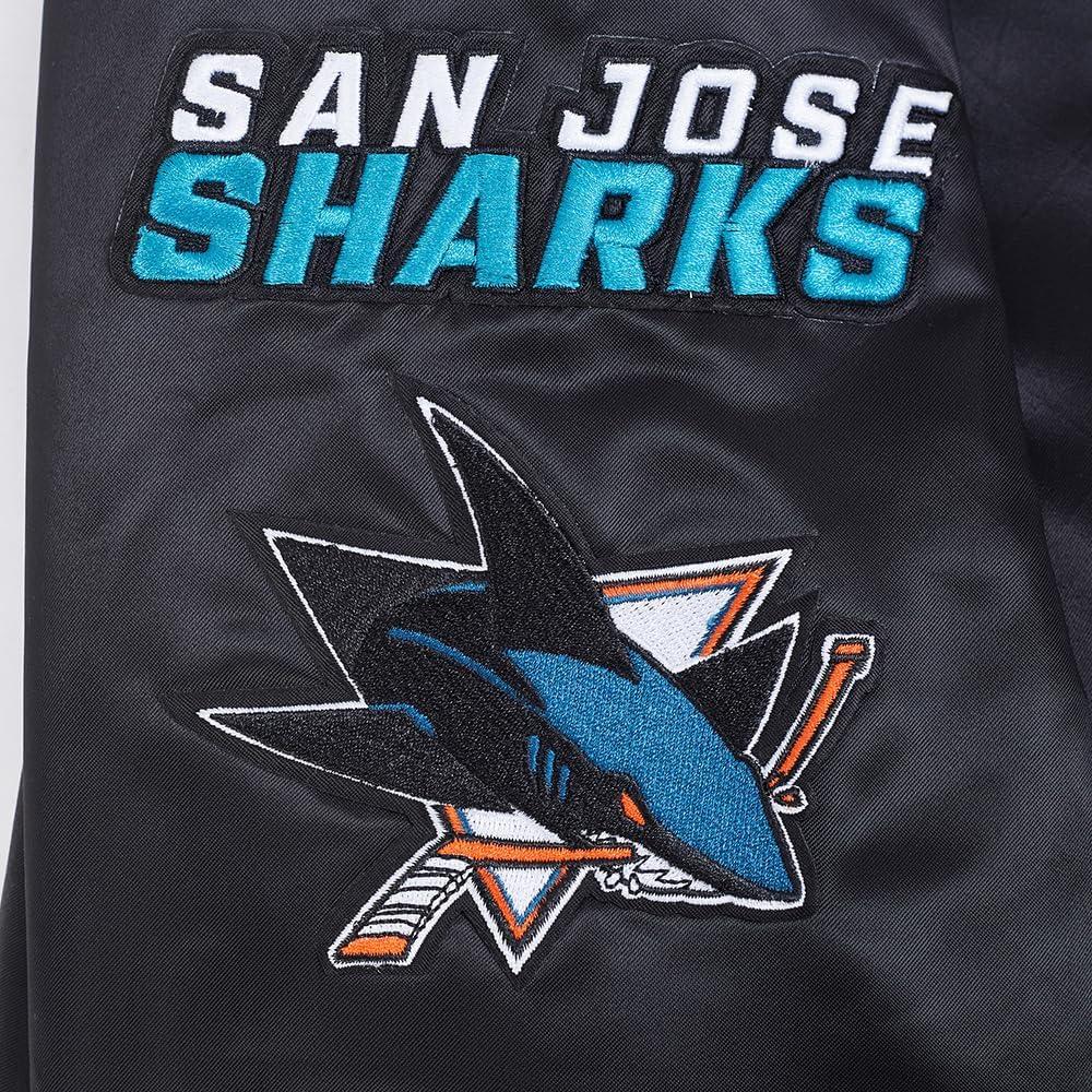 imagePro Standard Mens NHL Old English Satin JacketBlackGray