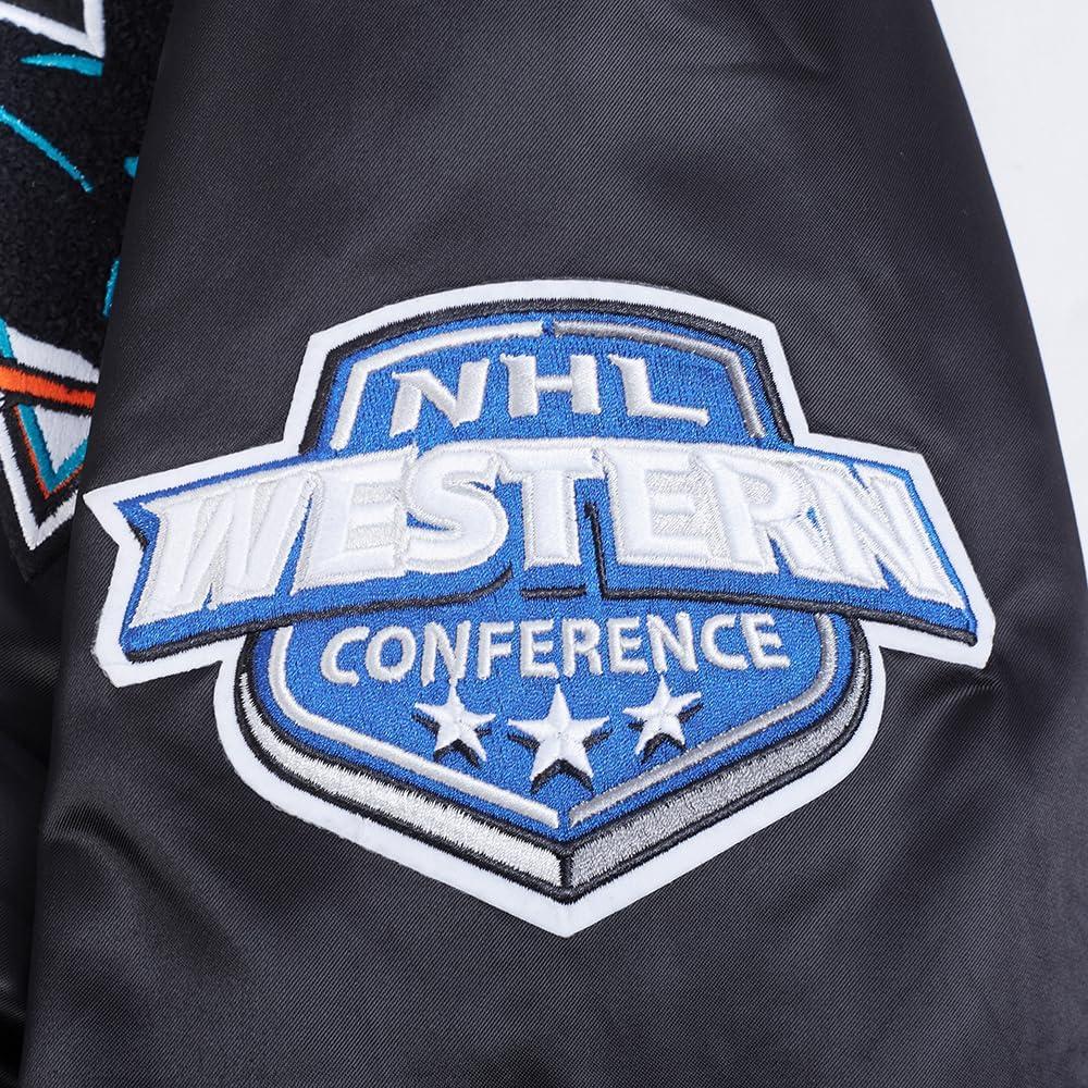 imagePro Standard Mens NHL Old English Satin JacketBlackGray